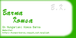 barna komsa business card